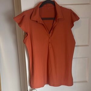 CALIA GOLF Orange Button-Up shirt